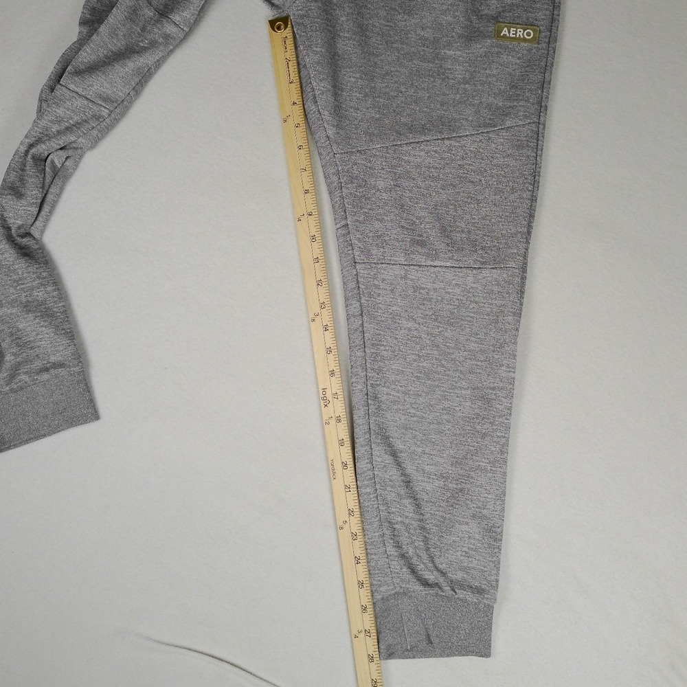 Aeropostale Mens Jogger Sweatpants Heather Gray Drawstring Logo Size L - Picture 8 of 9